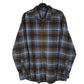 Mens Blue Eddie Bauer Thick Flannel Plaid Long Sleeve Shirt