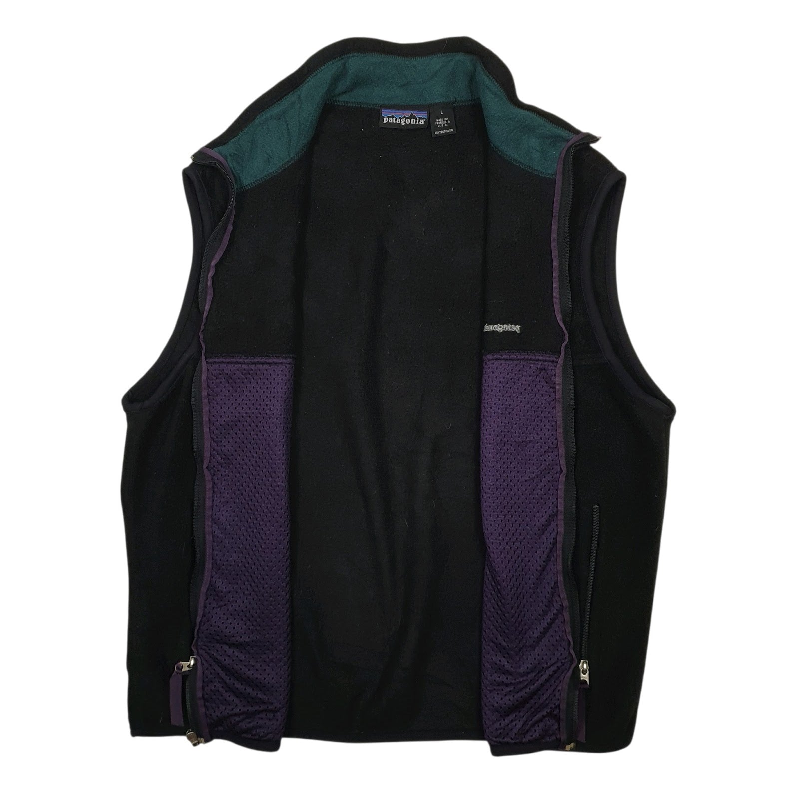 Mens Black Patagonia Vest Bodywarmer Vintage 90s Gilet Jumper