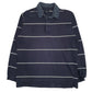 Mens Grey Carson Rugby Long Sleeve Polo Shirt