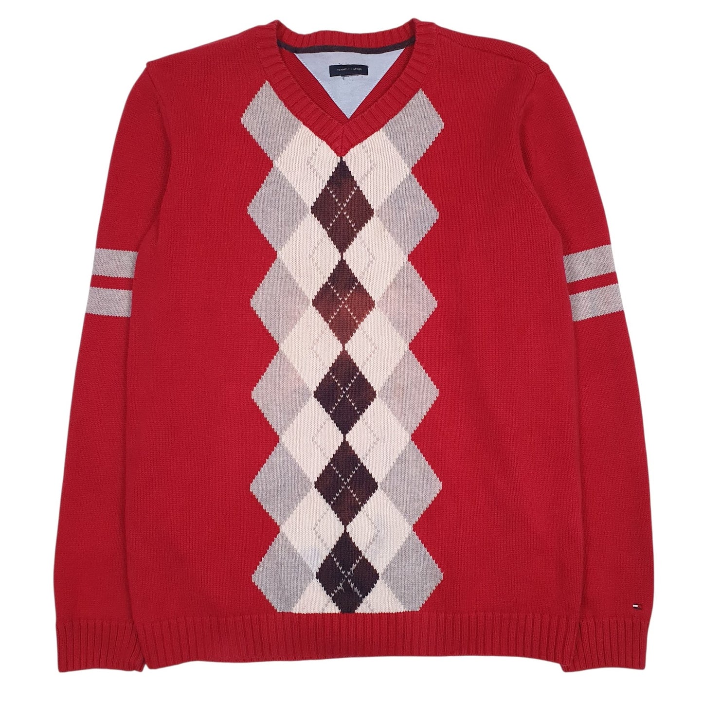 Mens Red Tommy Hilfiger  Crewneck Jumper