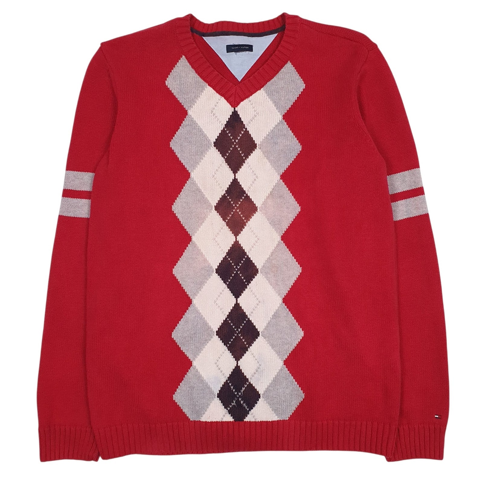 Mens Red Tommy Hilfiger  Crewneck Jumper