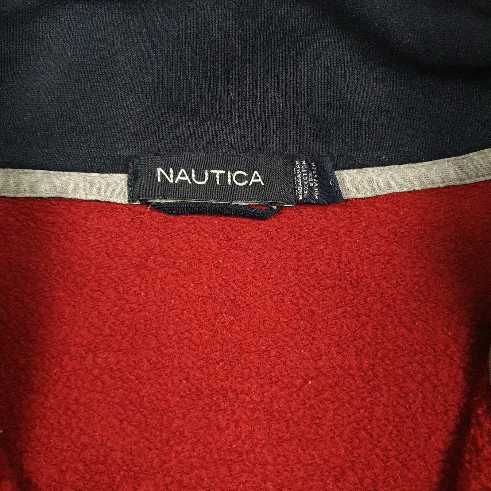 Mens Red Nautica  Quarter Zip Jumper