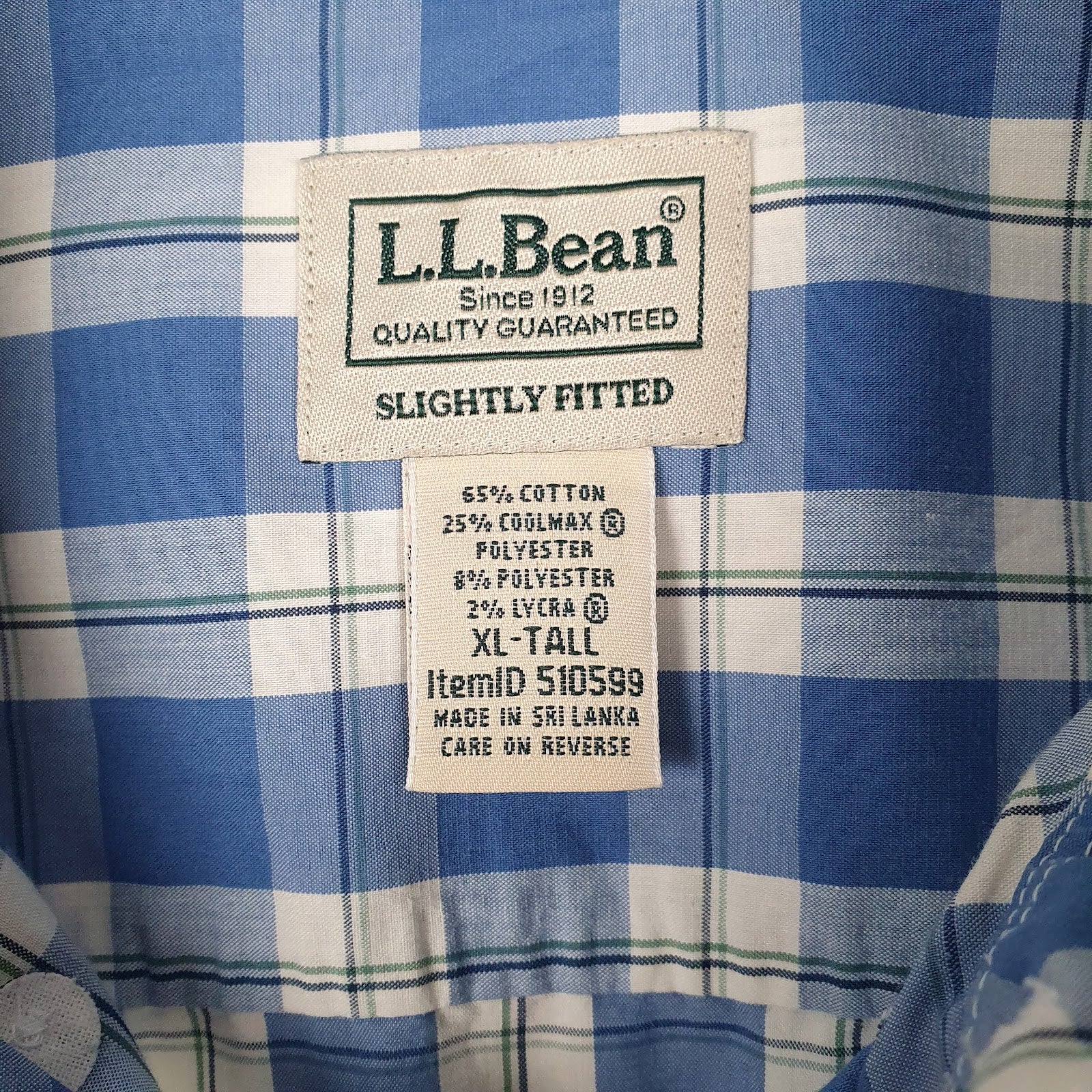 Mens Blue L.L.Bean   Shirt
