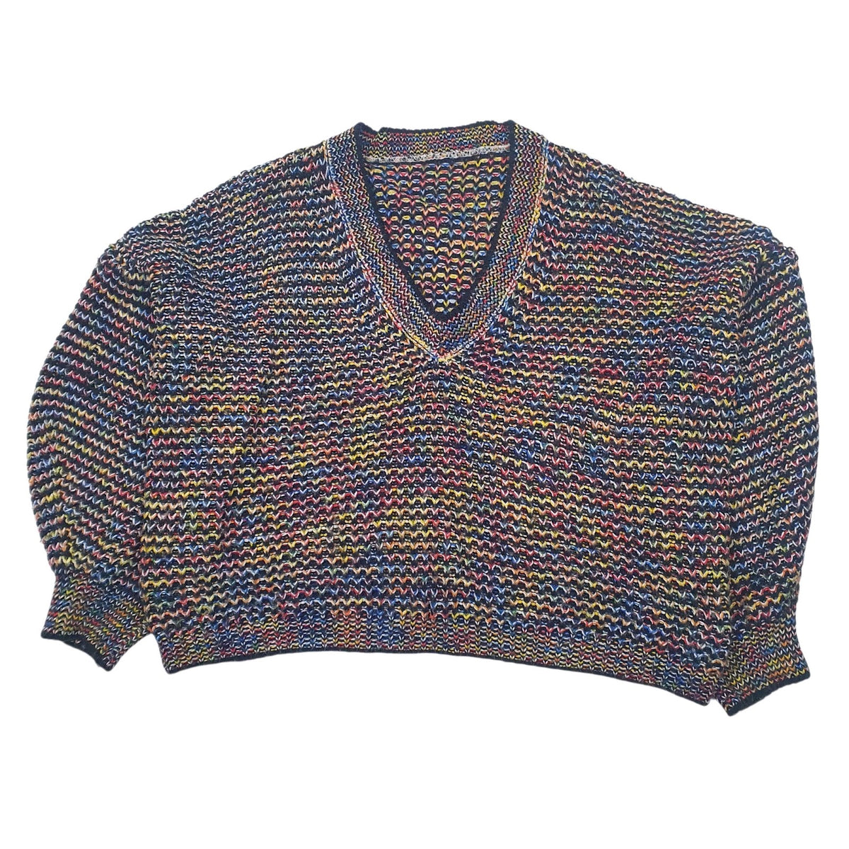 Womens Blue Unbranded Knit Baggy V Neck Jumper