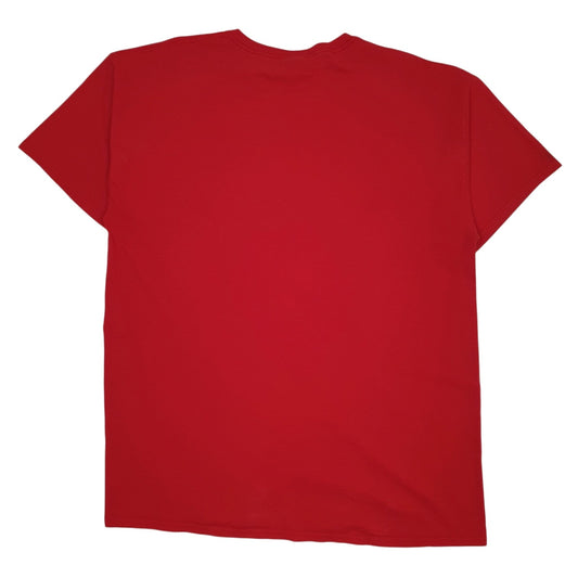 Mens Red Fruit Of The Loom Knock Cancer Out Of The Park  T Shirt