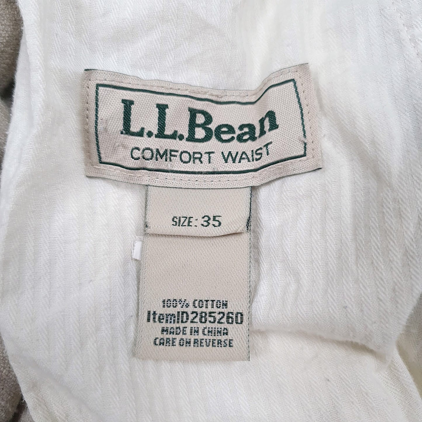Mens Brown L.L.Bean Pleated  Trousers