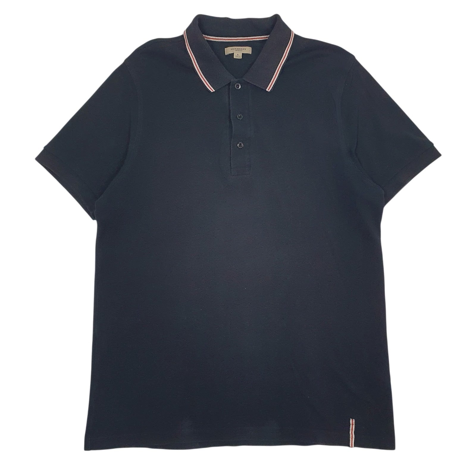Mens Black Burberry  Short Sleeve Polo Shirt