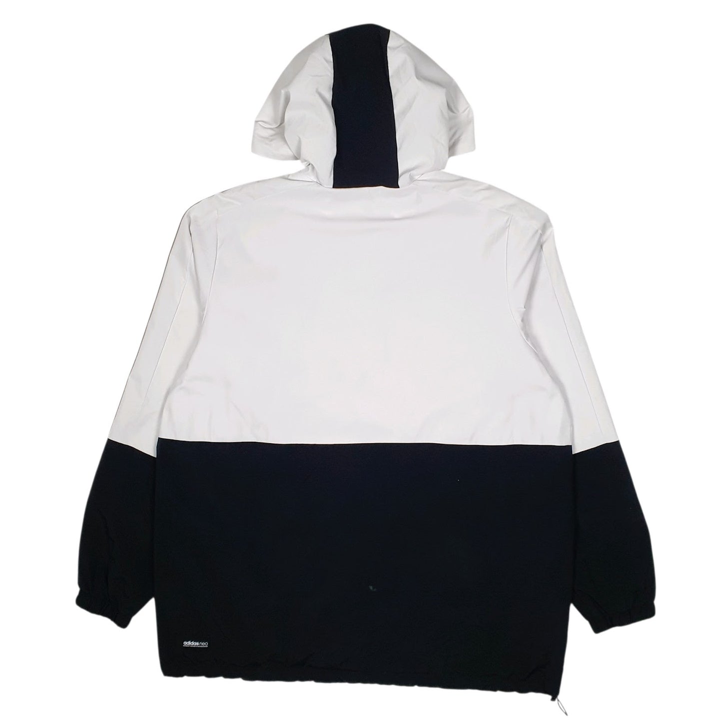 Mens White Adidas Fleece Lined Windbreaker  Coat