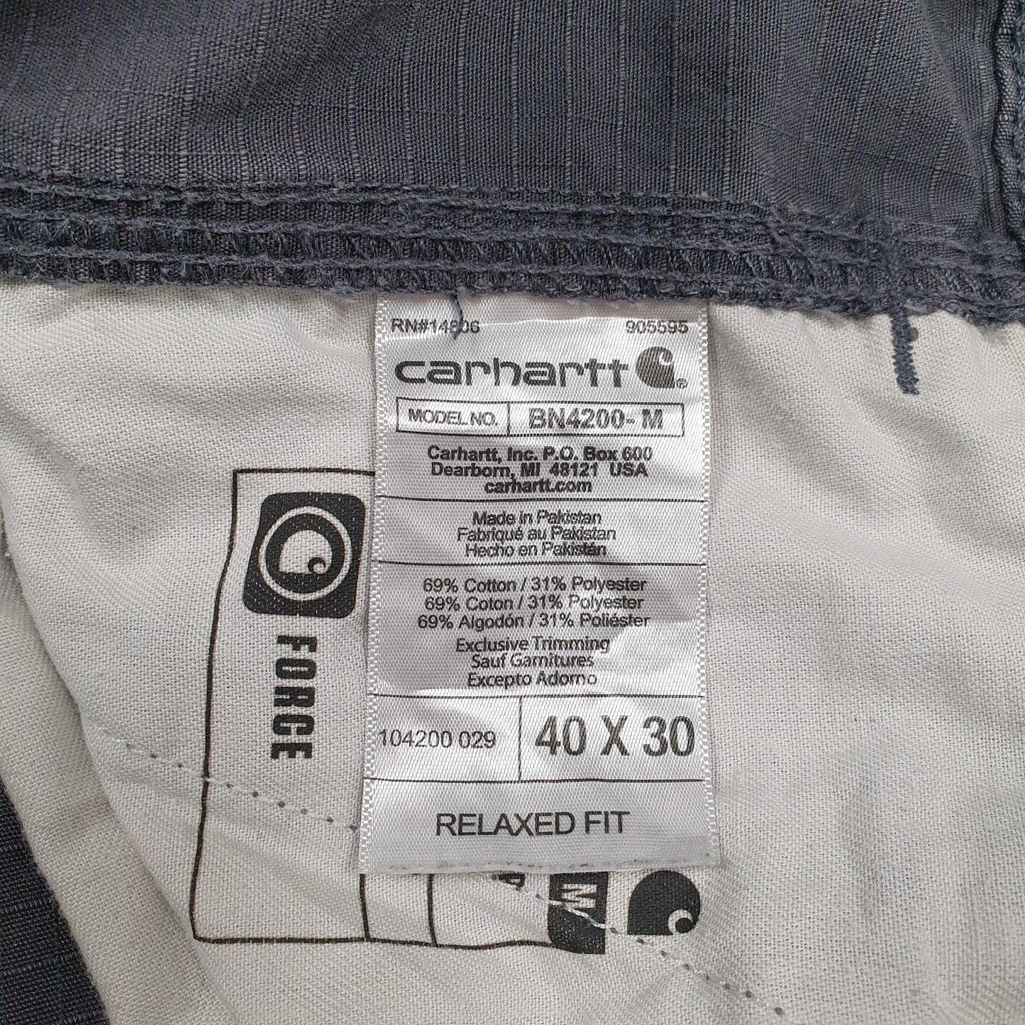 Mens Grey Carhartt BN4200-M  Trousers