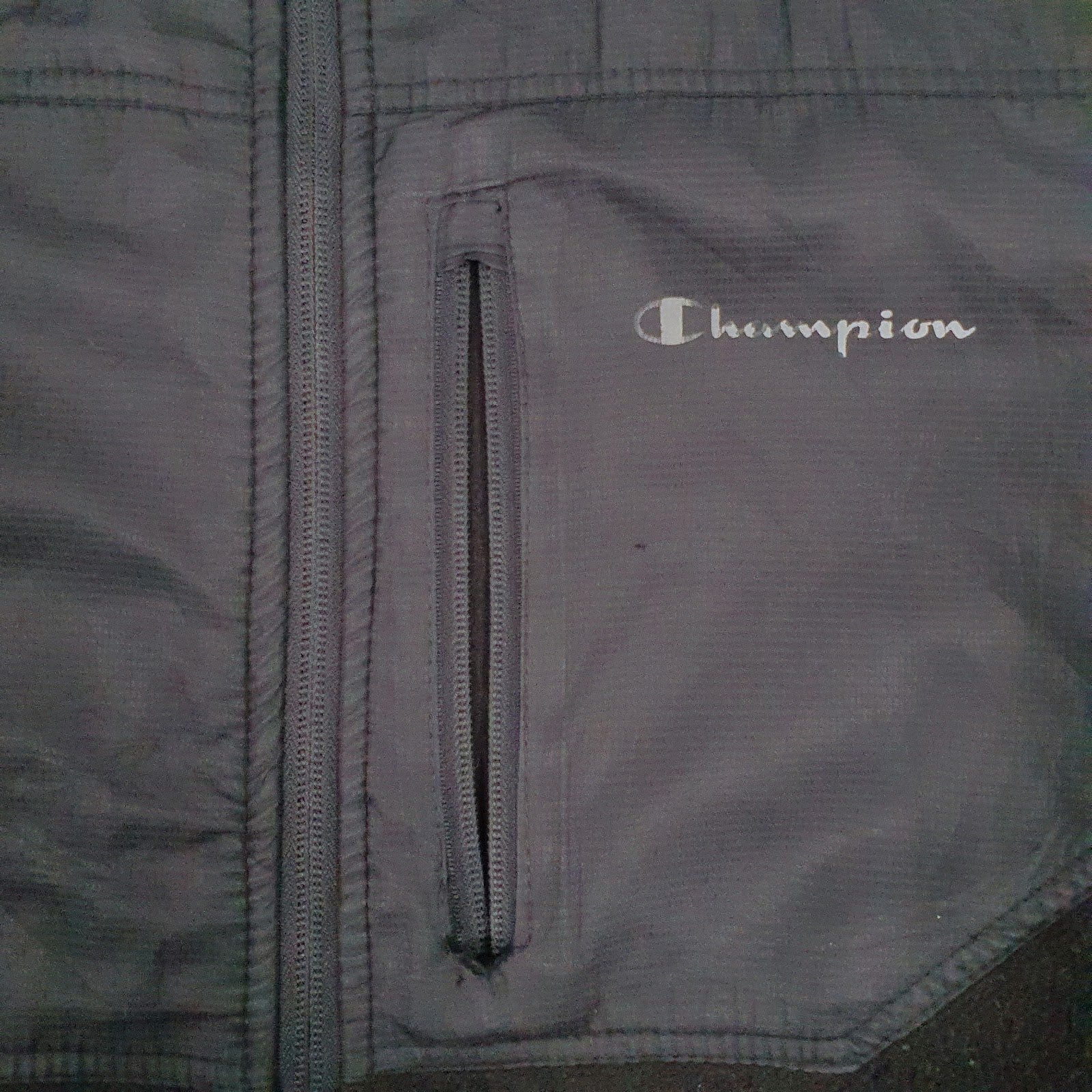 Mens Black Champion Windbreaker Full Zip Jumper