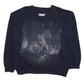 Mens Navy Deluxe Vee Sweats Vintage Graphic V Neck Jumper