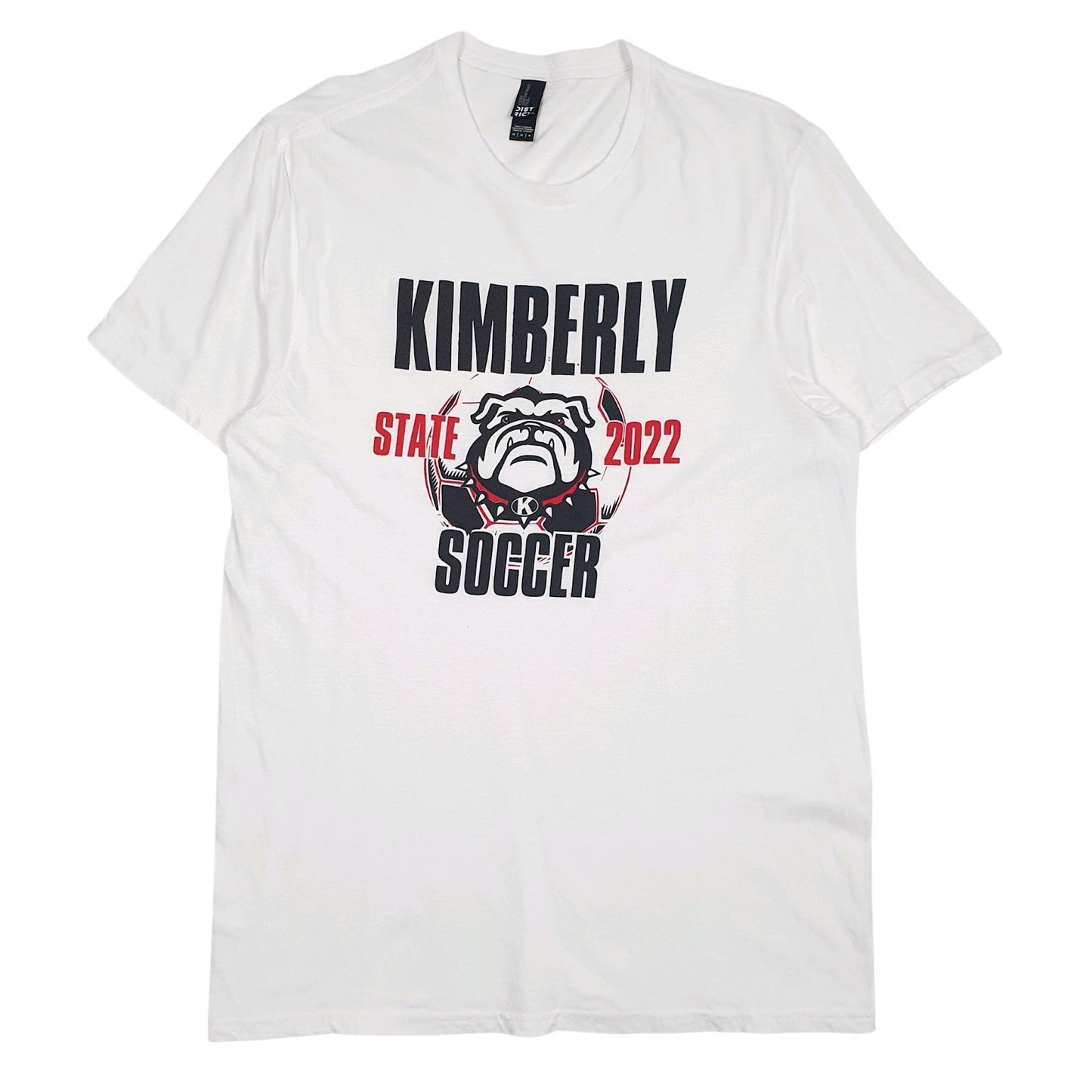Mens White District Kimberley State Soccer Short Sleeve T Shirt