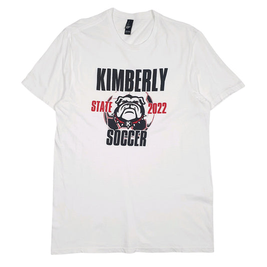 Mens White District Kimberley State Soccer Short Sleeve T Shirt