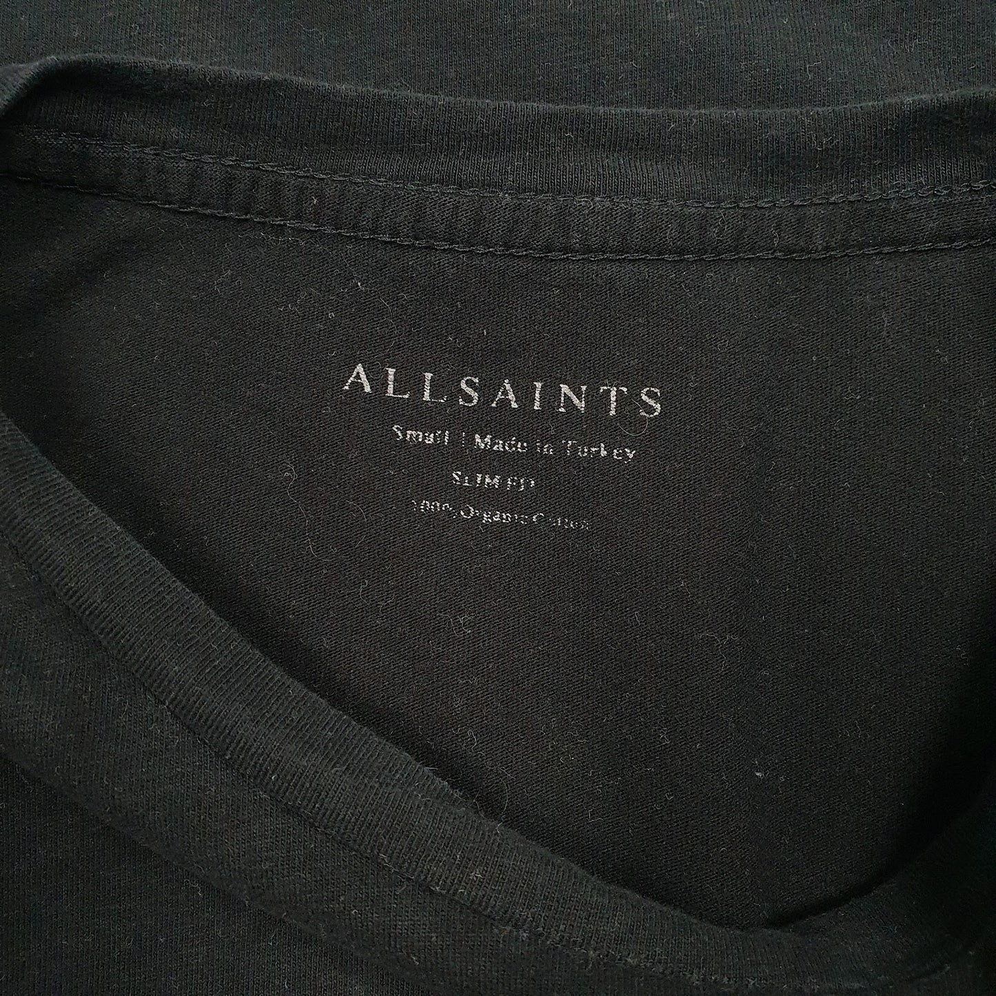 Mens Black All Saints Slim Fit  T Shirt