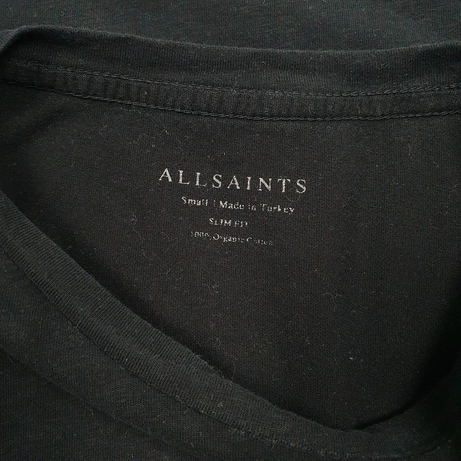 Mens Black All Saints Slim Fit  T Shirt