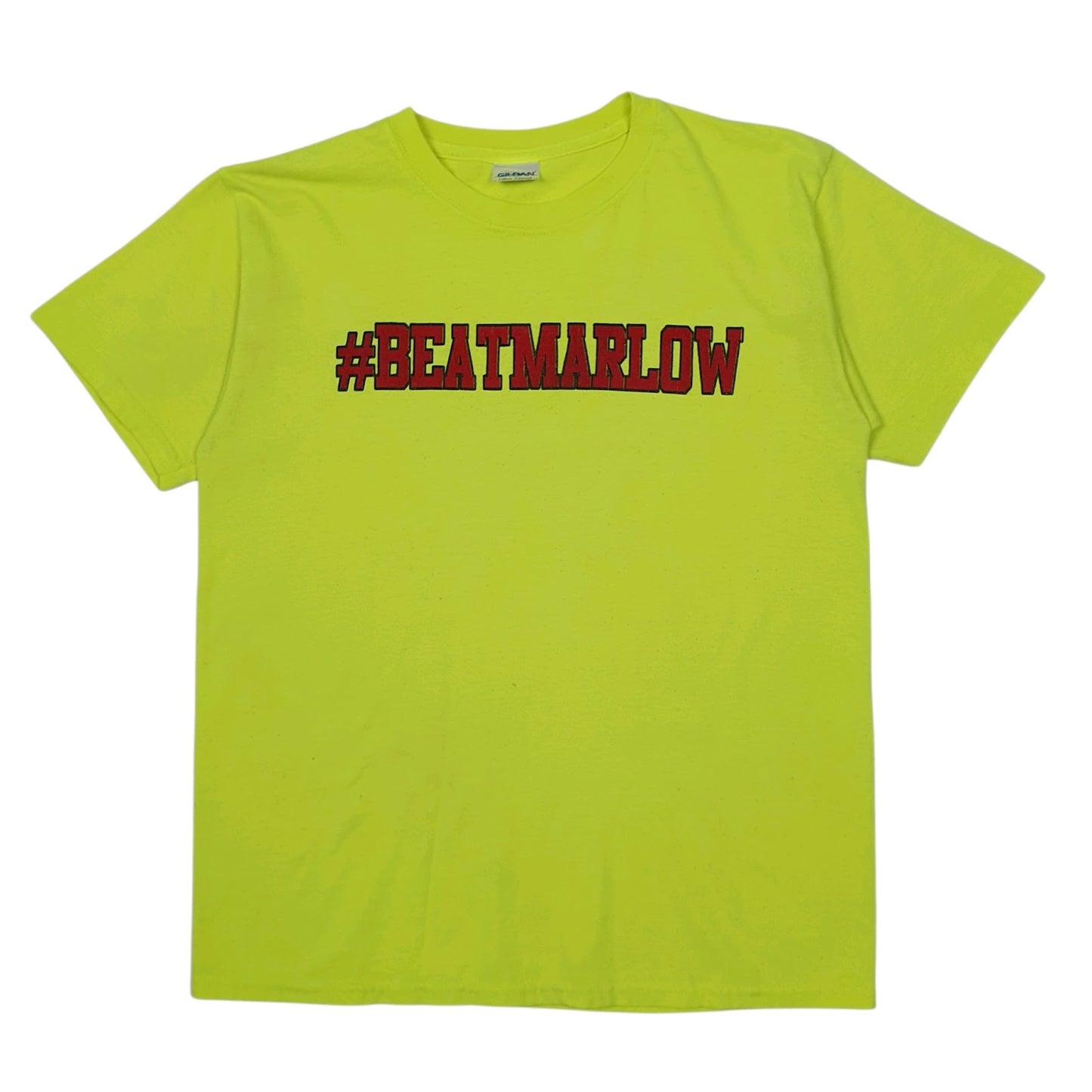 Mens Yellow Gildan USA College Short Sleeve T Shirt