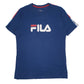 Mens Blue Fila Spellout Short Sleeve T Shirt