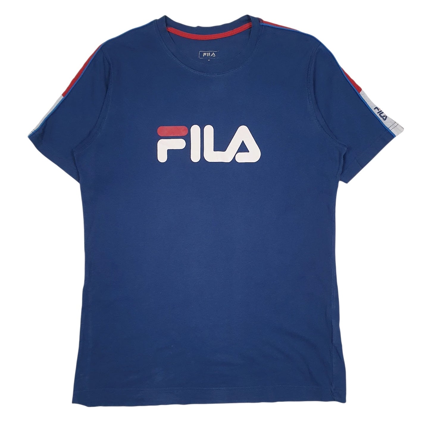 Mens Blue Fila Spellout Short Sleeve T Shirt