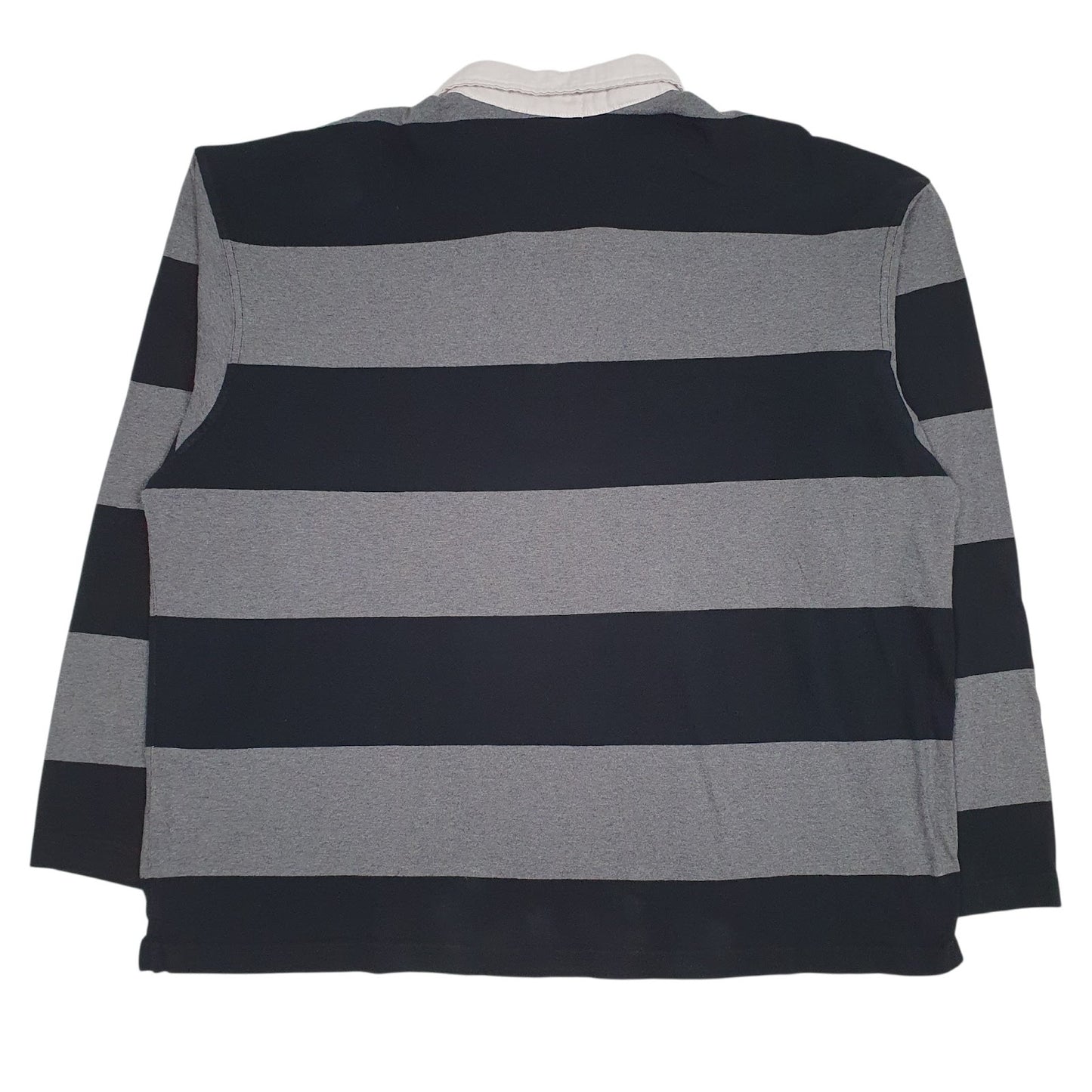 Mens Grey Hanes Rugby Crewneck Polo Shirt