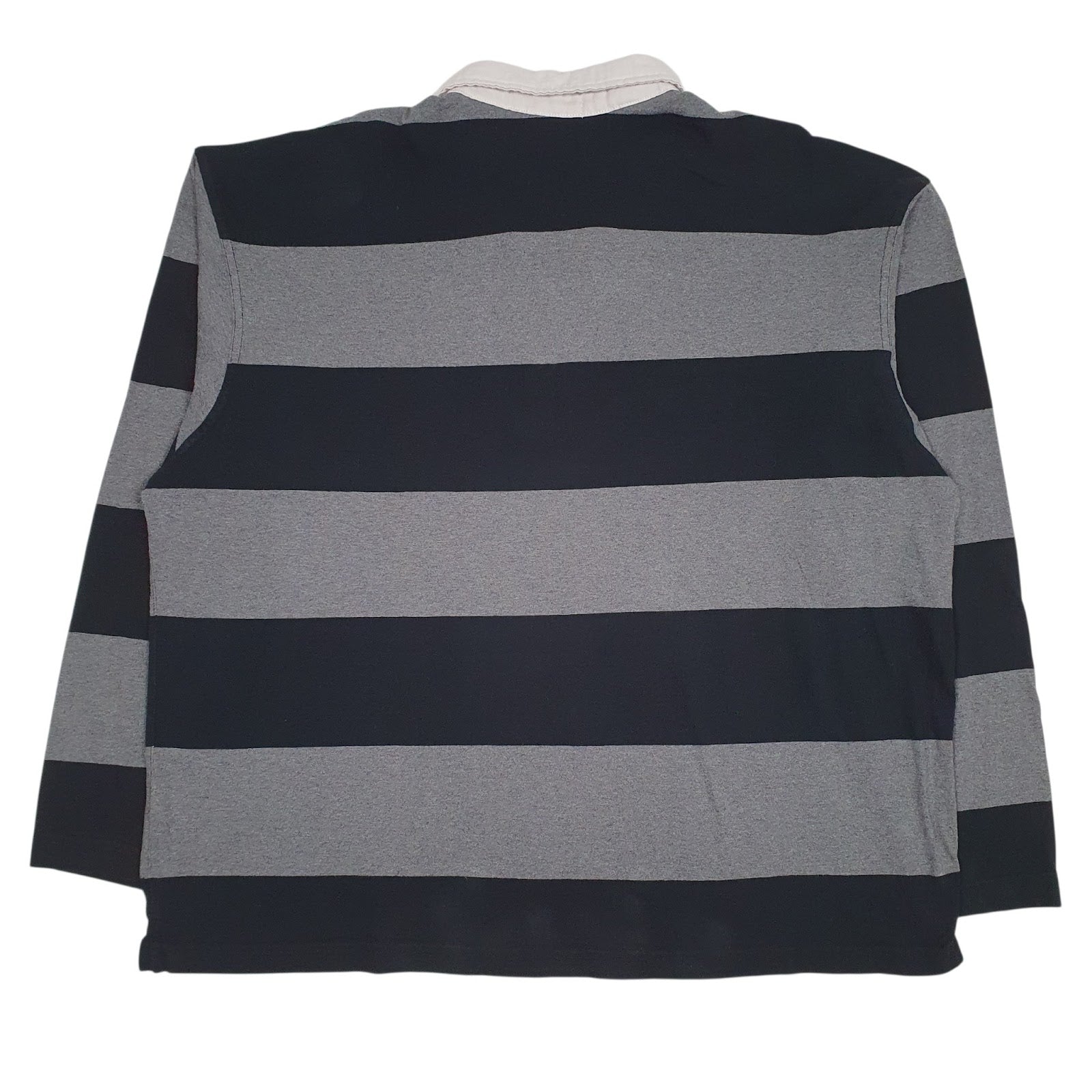 Mens Grey Hanes Rugby Crewneck Polo Shirt