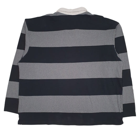 Mens Grey Hanes Rugby Crewneck Polo Shirt