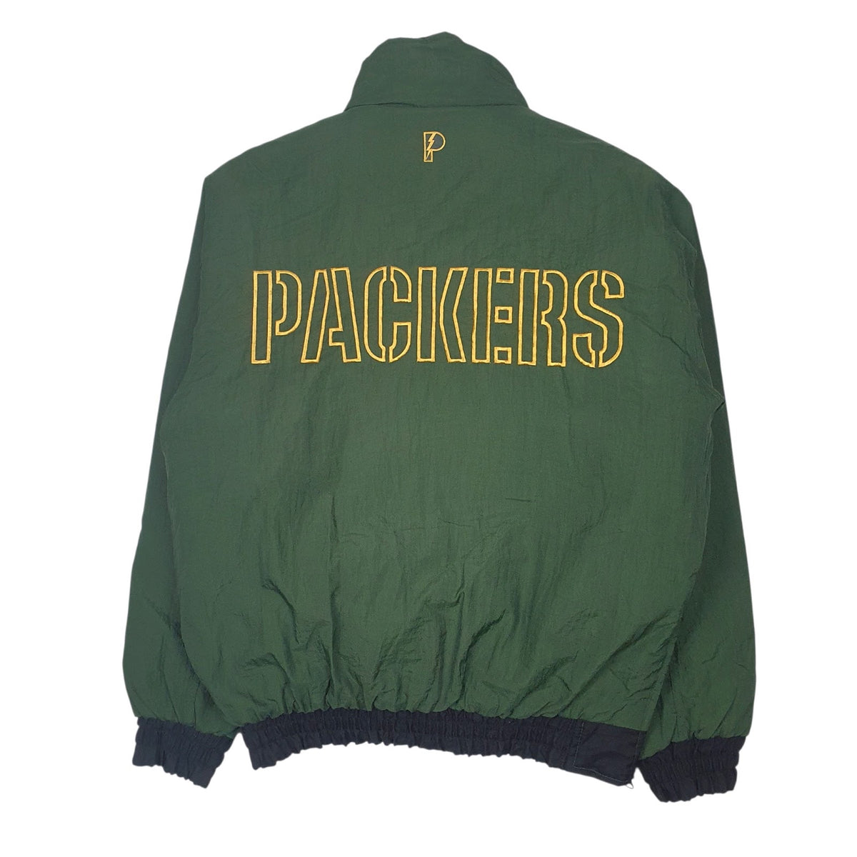 Mens Black Pro Player Vintage 90s Reversable NFL Green Bay Packers  Coat