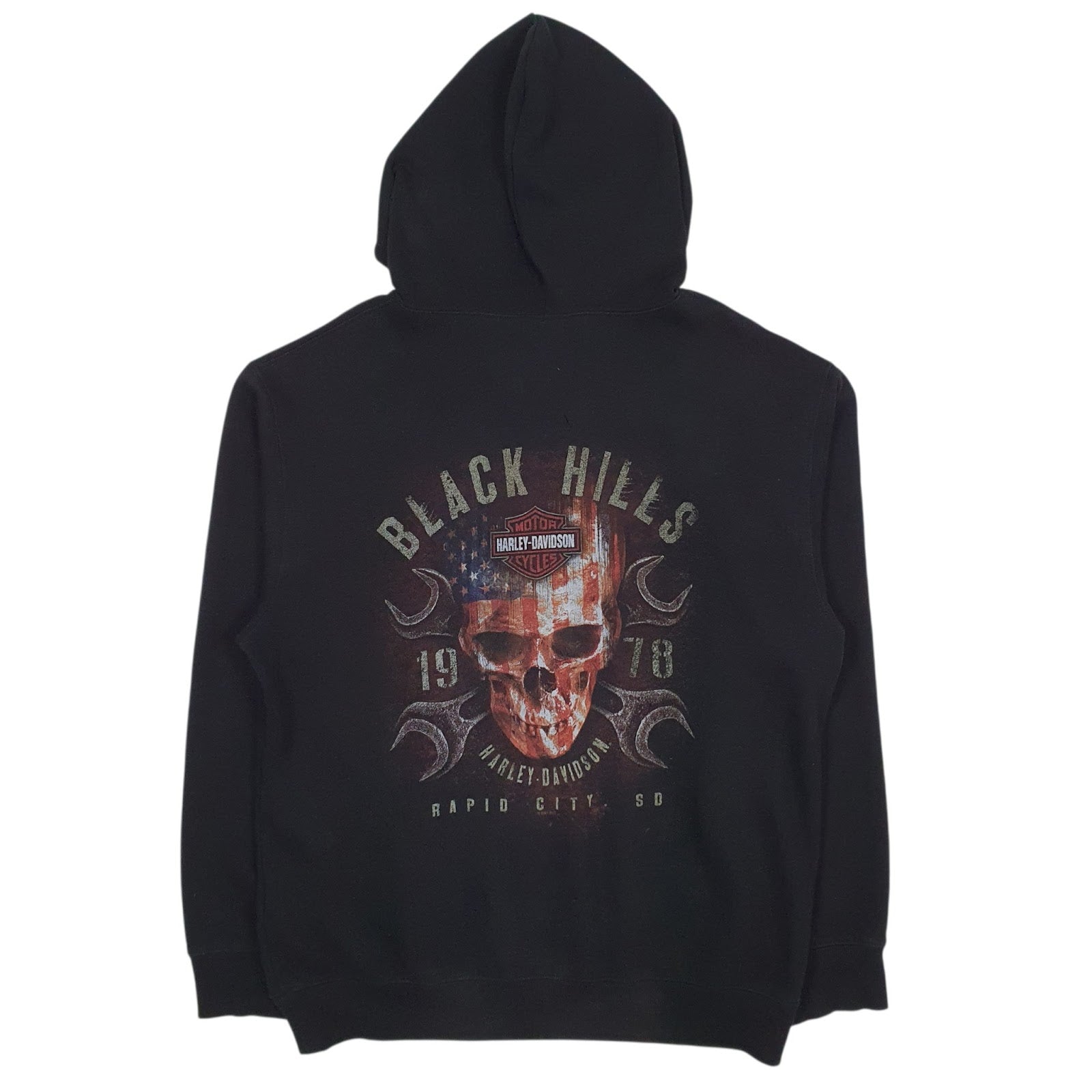 Mens Black Harley Davidson Graphic Full Zip Jumper