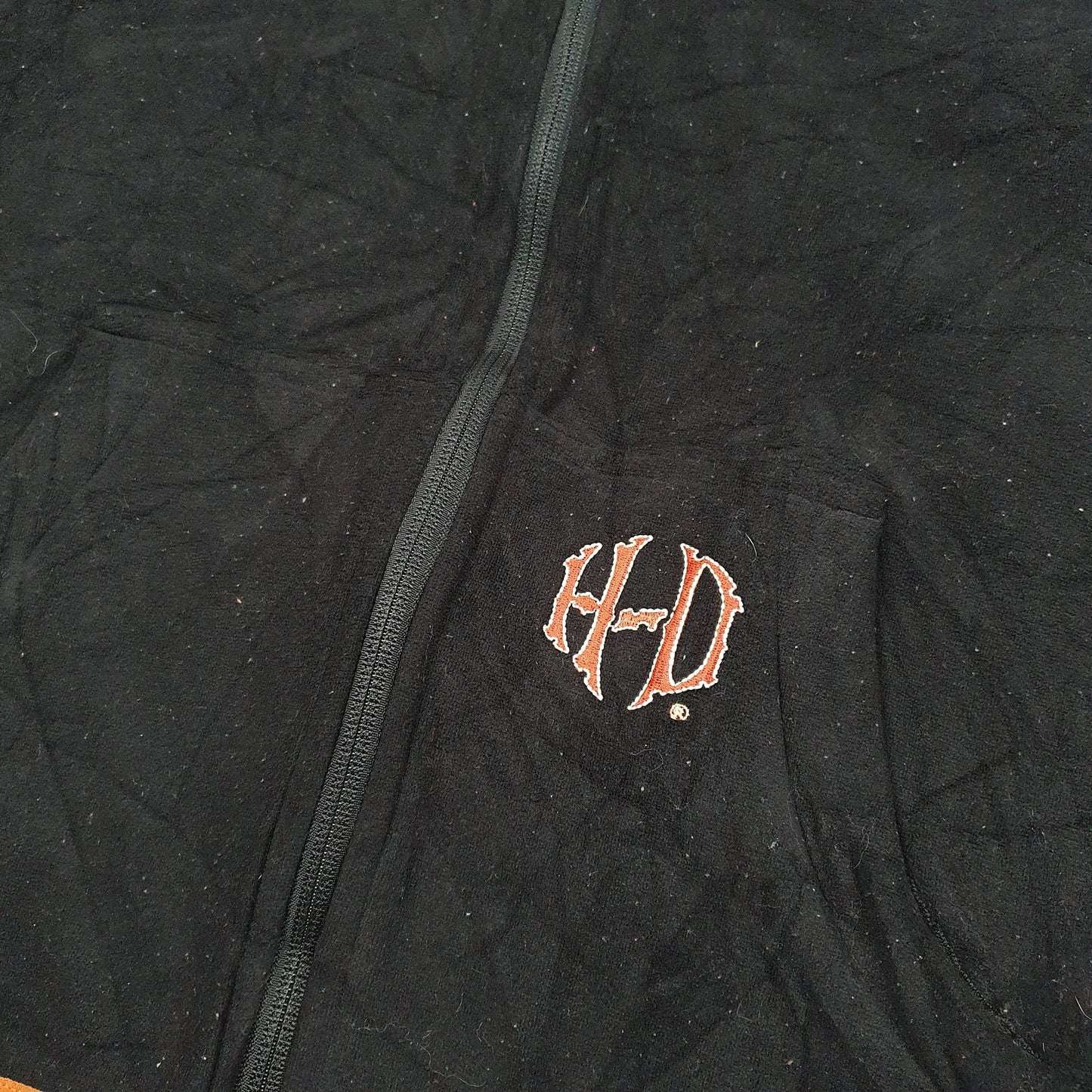 Womens Black Harley Davidson Hoodie Full Zip Jumper