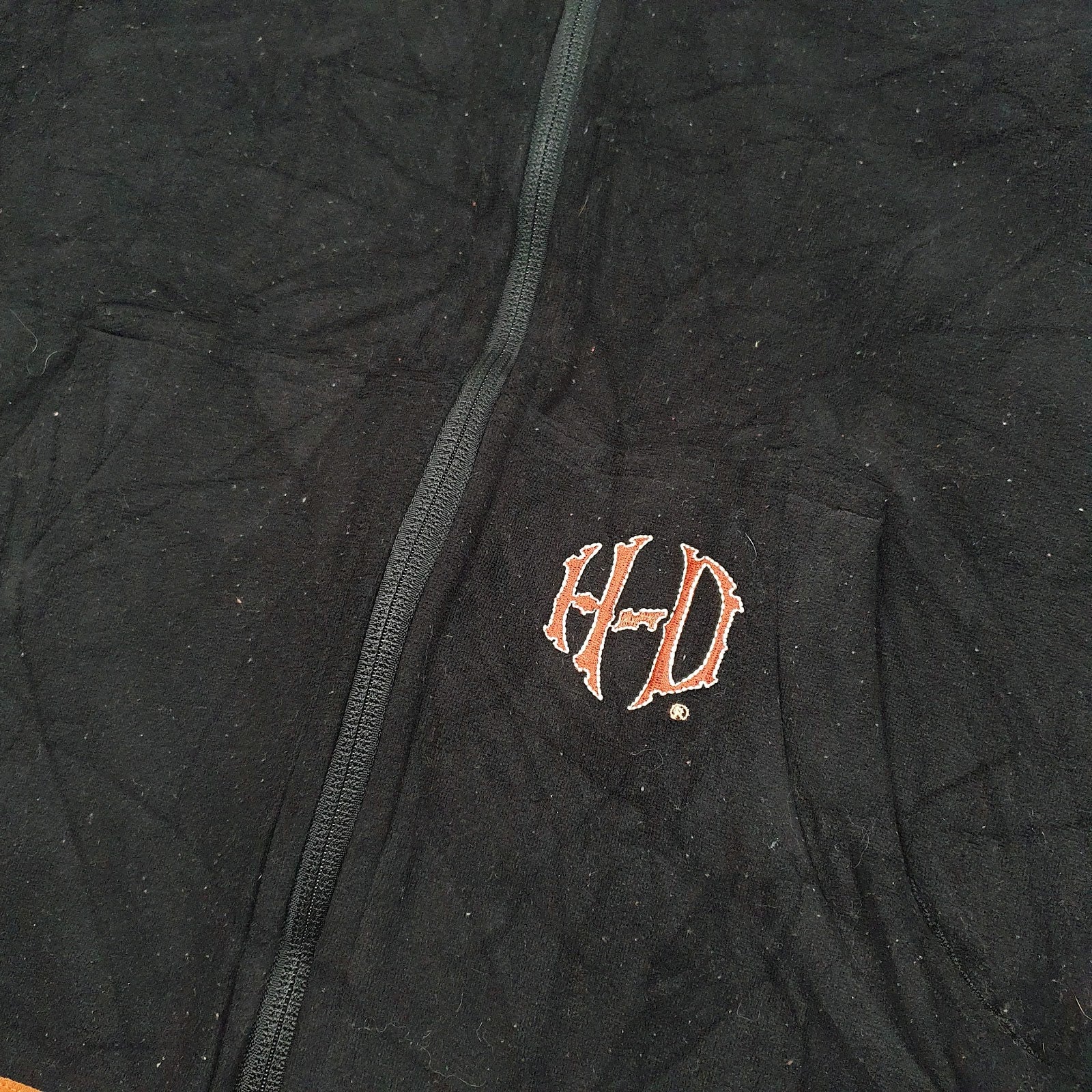 Womens Black Harley Davidson Hoodie Full Zip Jumper