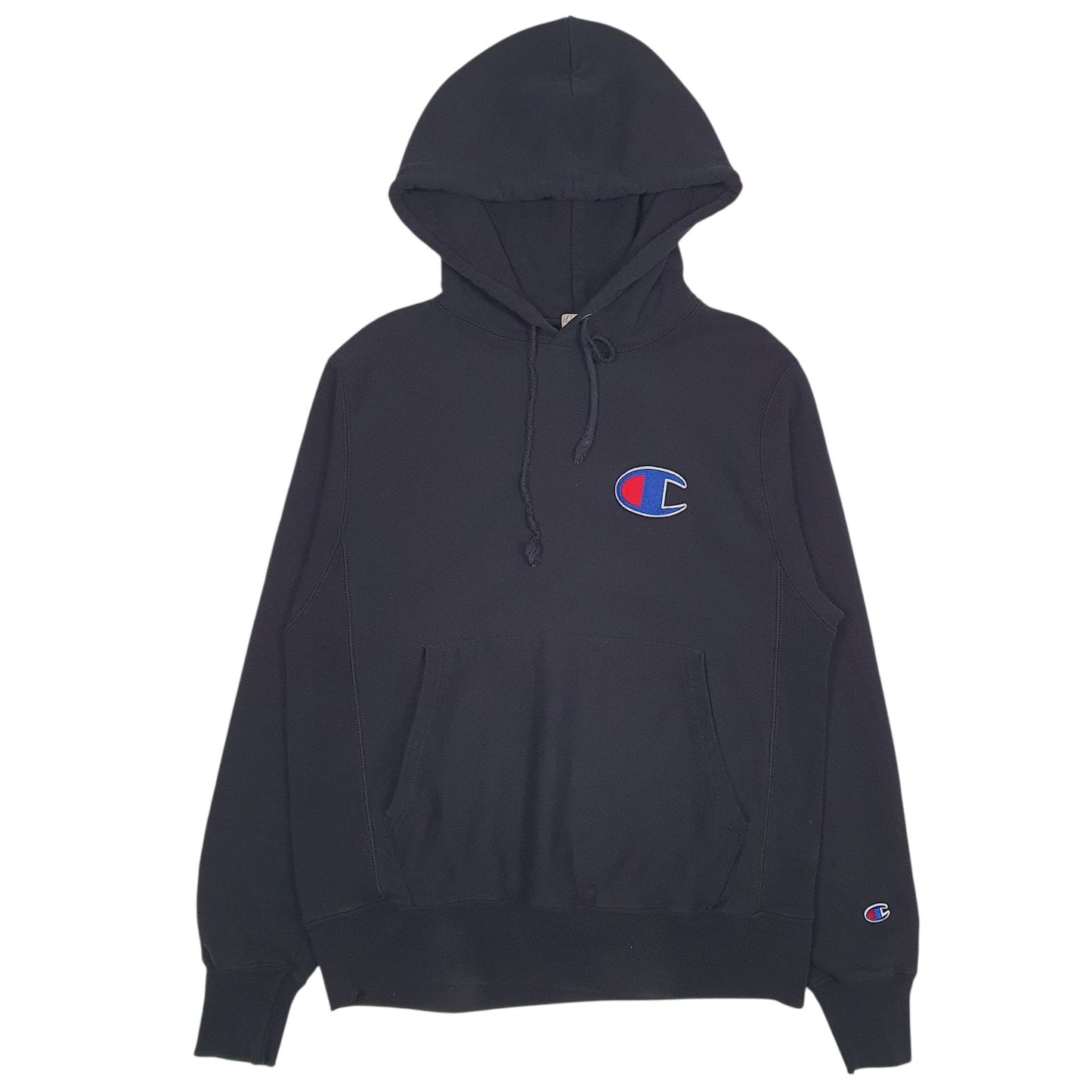Mens Black Champion Reverse Weave Hoodie Jumper