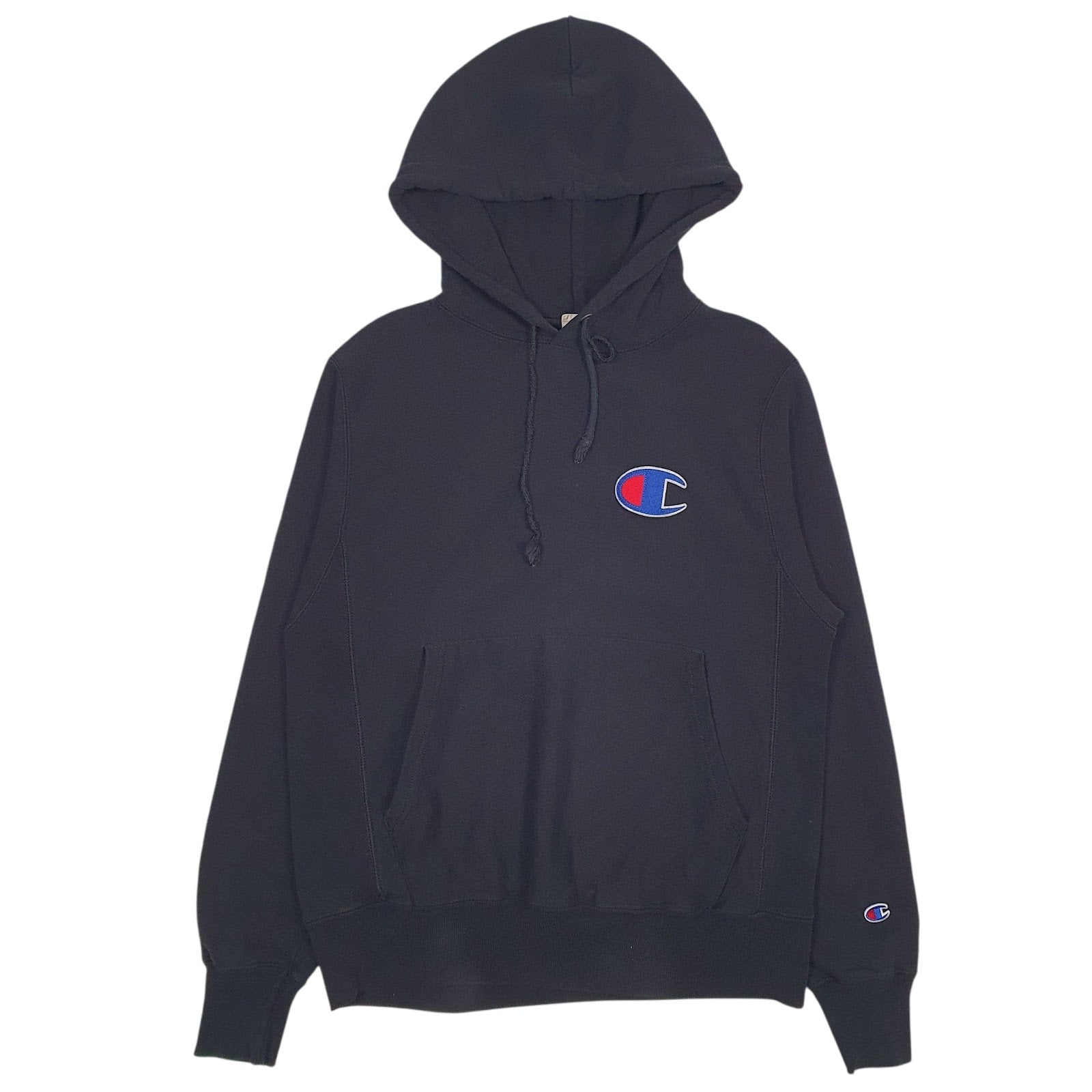 Mens Black Champion Reverse Weave Hoodie Jumper