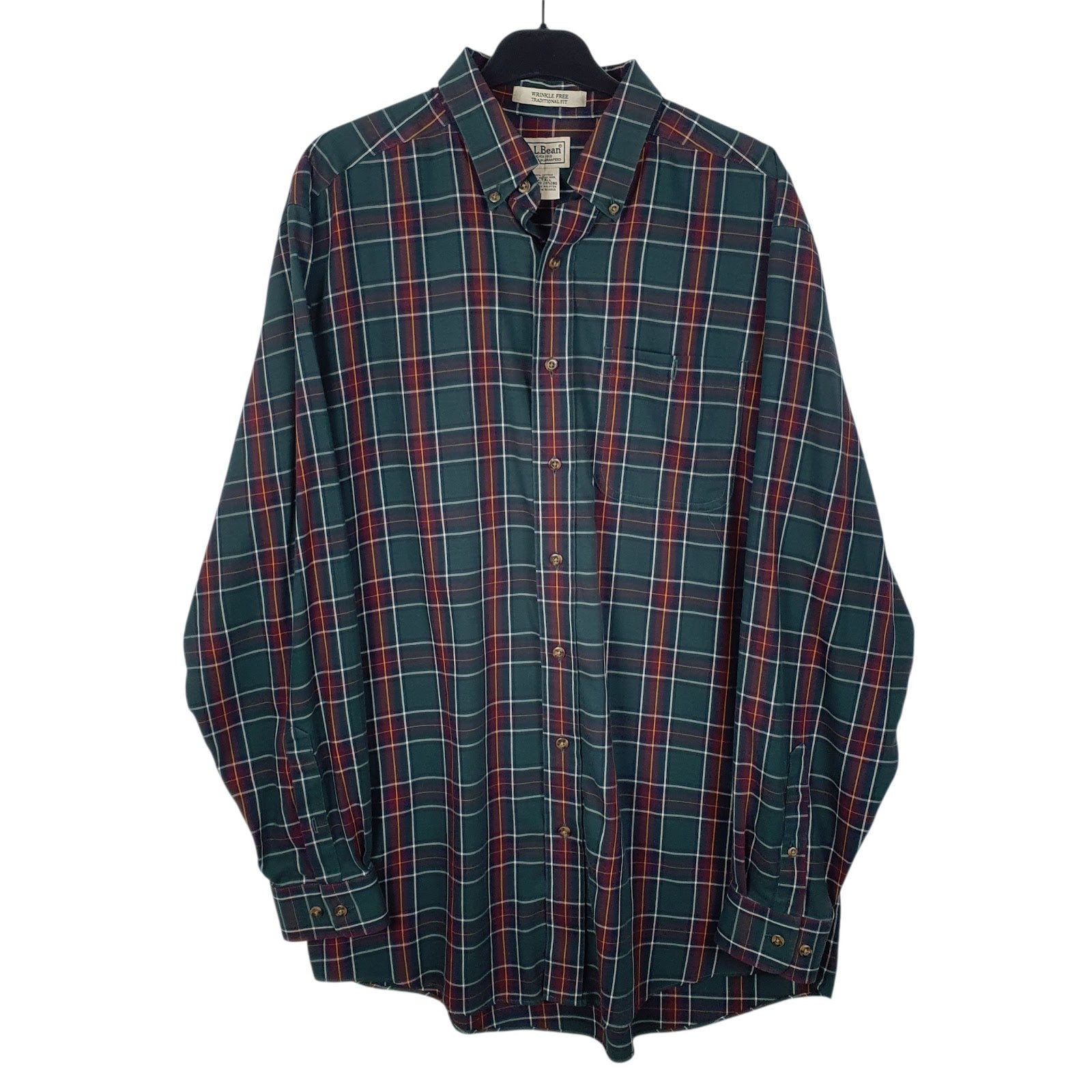Mens Green L.L.Bean  Long Sleeve Shirt
