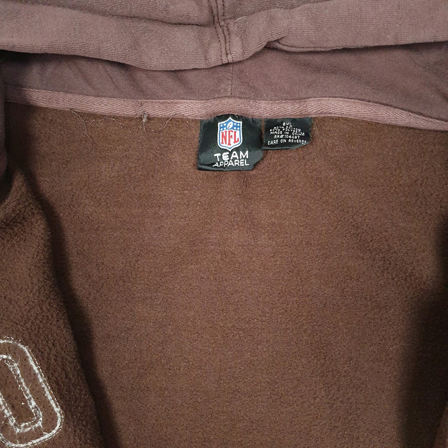 Mens Brown NFL Denver Broncos Hoodie Full Zip Jumper