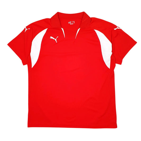 Mens Red Puma  Short Sleeve Polo Shirt