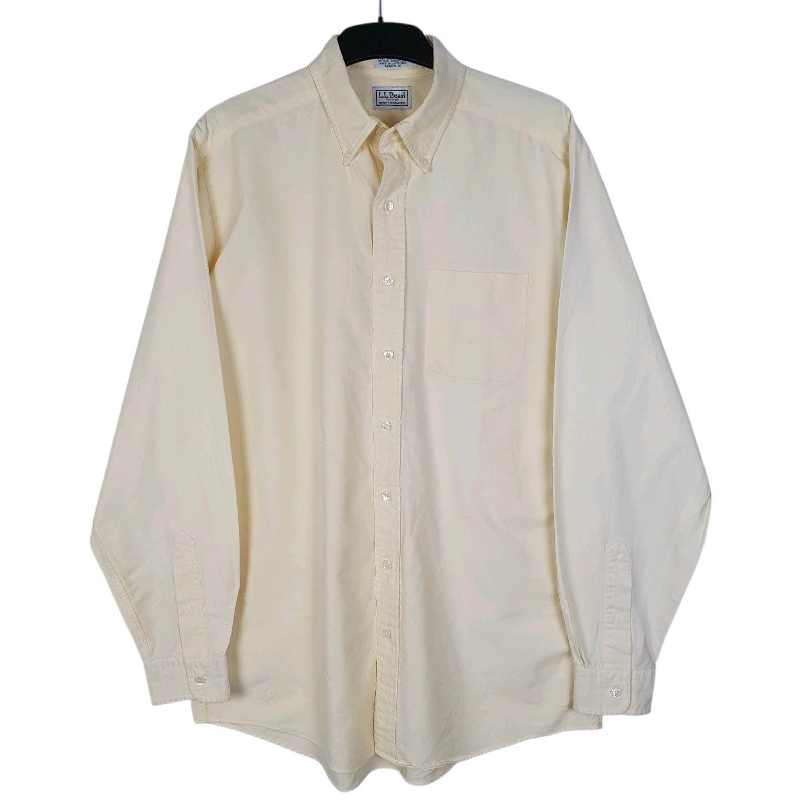 Mens Yellow L.L.Bean Vintage 00s Long Sleeve Shirt