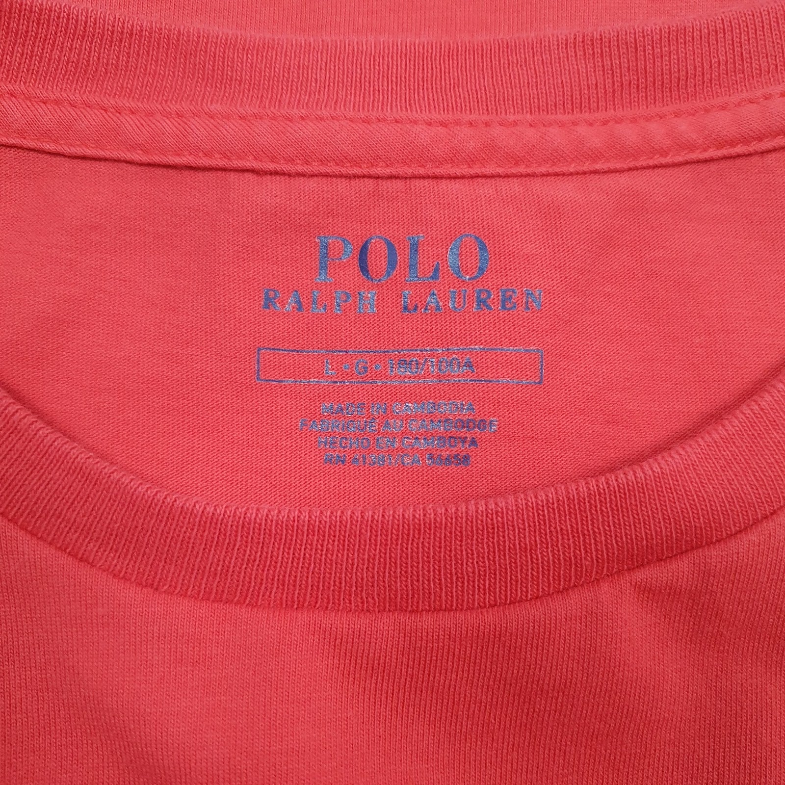 Mens Pink Polo Ralph Lauren   T Shirt