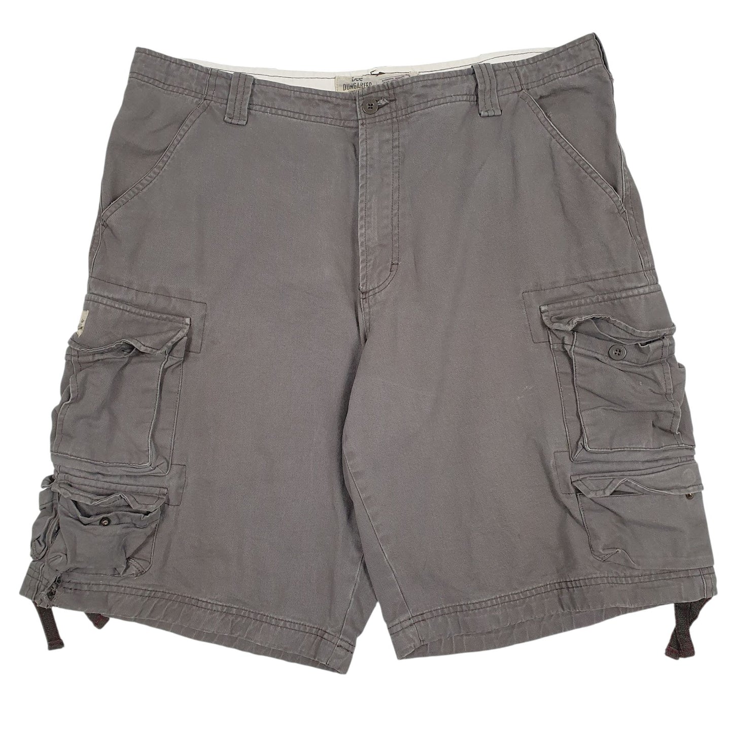 Mens Grey Lee Dungarees Cargo Shorts