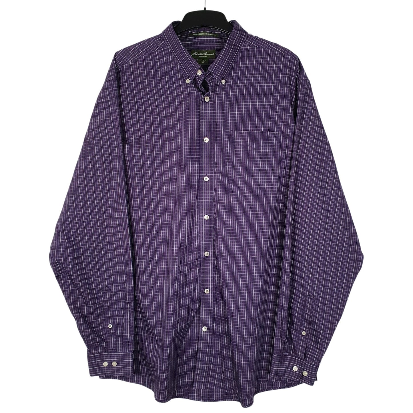 Mens Purple Eddie Bauer Tall Long Sleeve Shirt