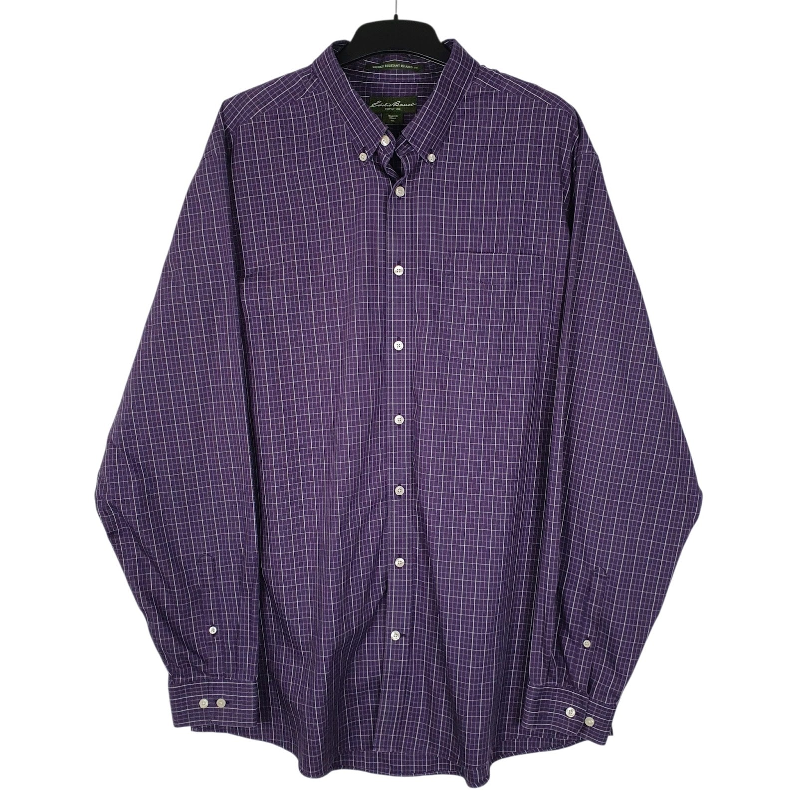 Mens Purple Eddie Bauer Tall Long Sleeve Shirt