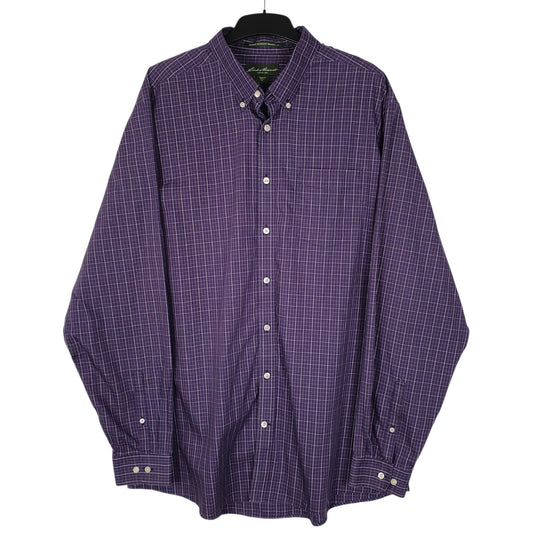 Mens Purple Eddie Bauer Tall Long Sleeve Shirt