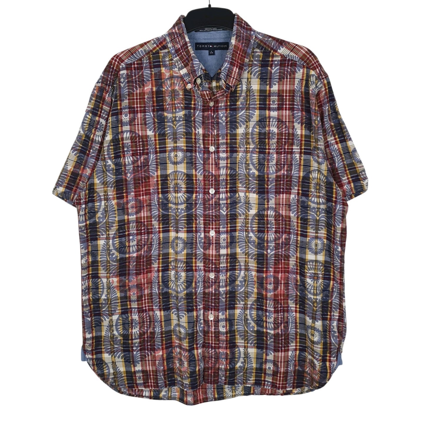 Mens Navy Tommy Hilfiger Paisley Short Sleeve Shirt