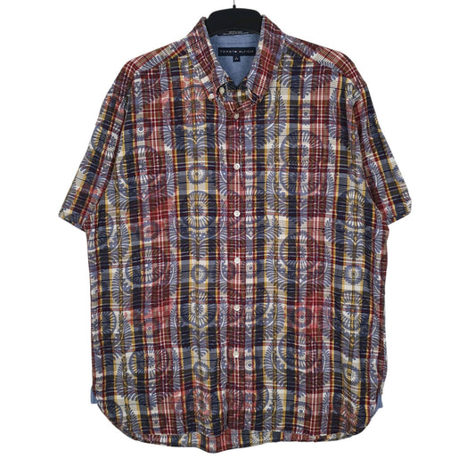 Mens Navy Tommy Hilfiger Paisley Short Sleeve Shirt
