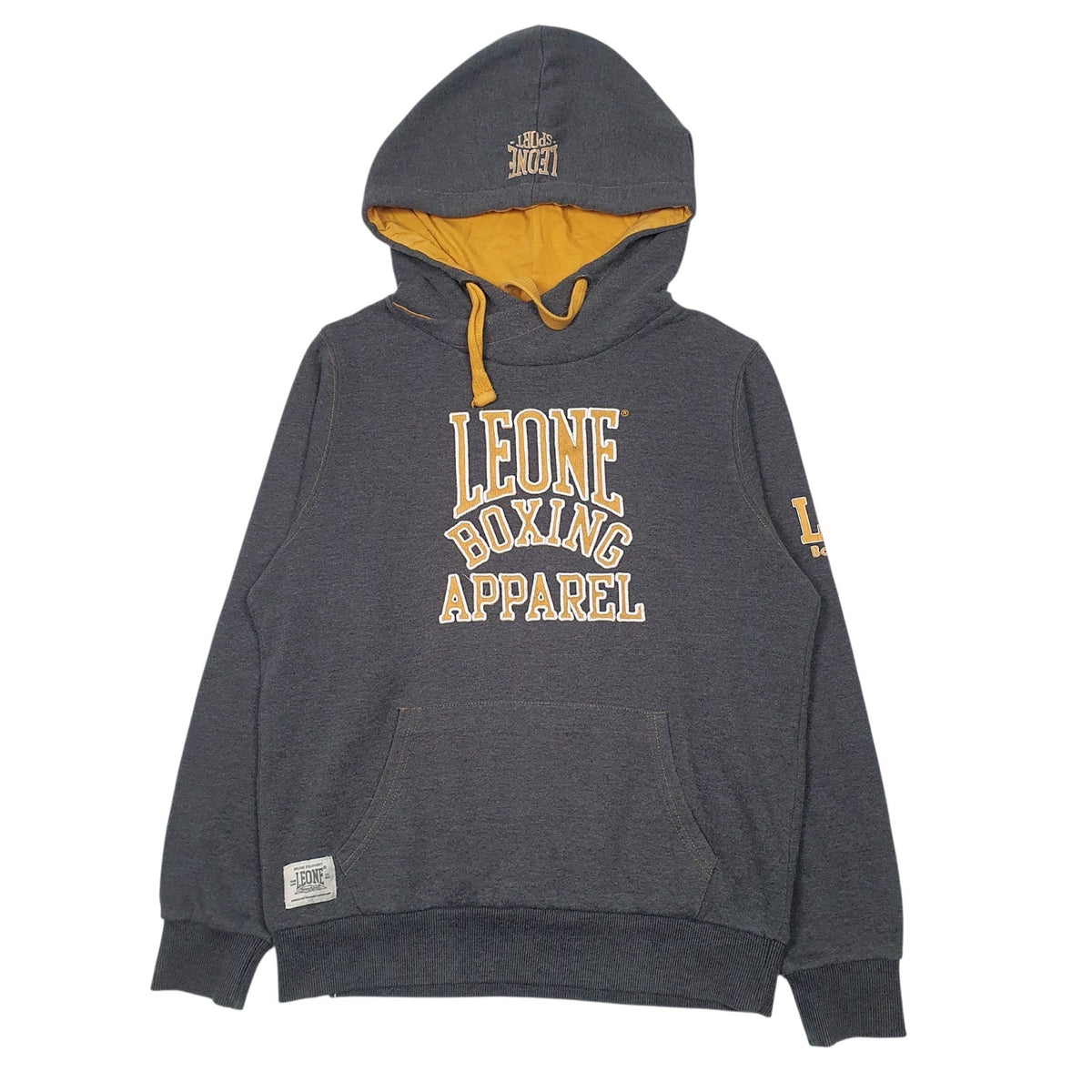 Mens Grey Leone Boxing Hoodie Jumper