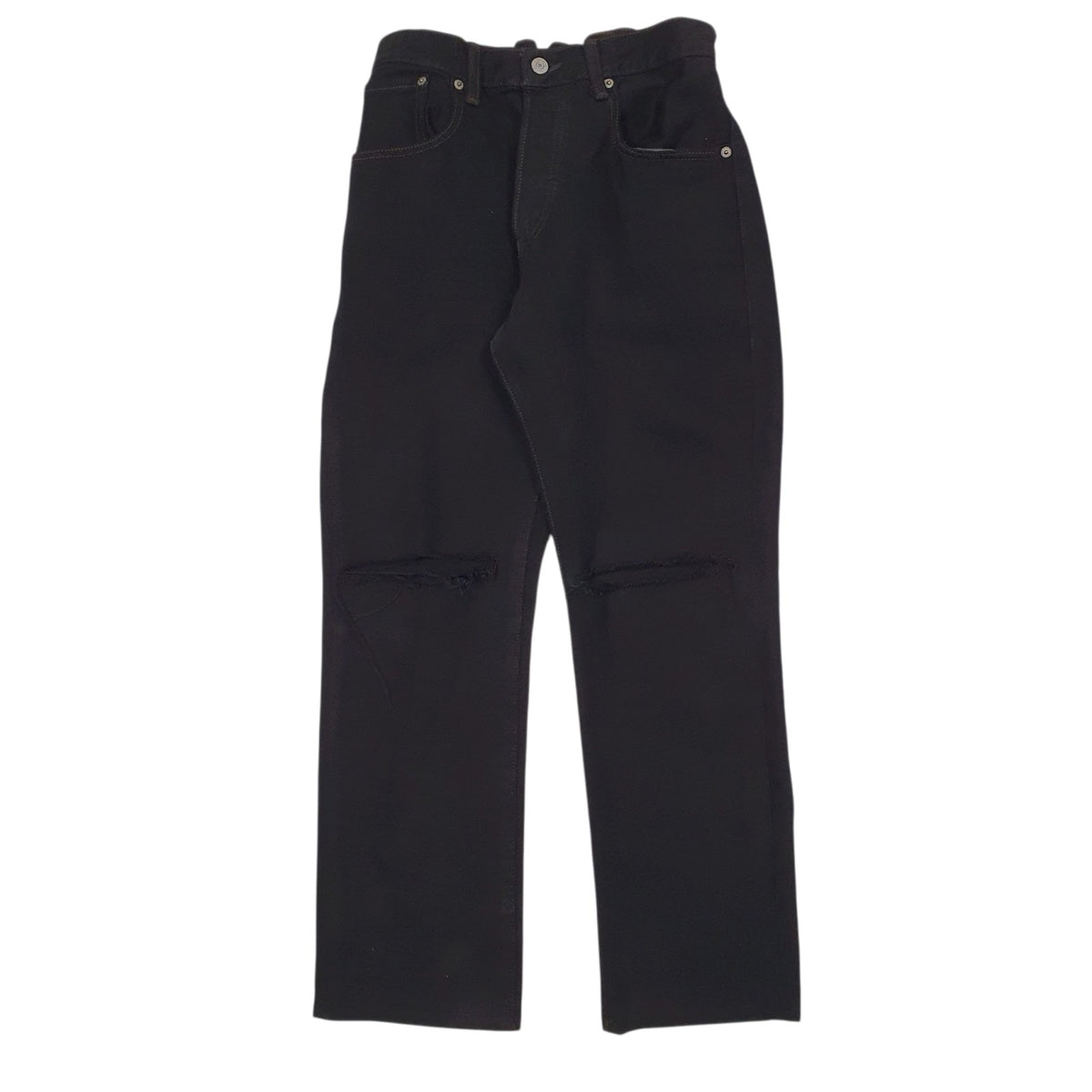 Womens Black Levis Distressed 501 JeansW28 L26