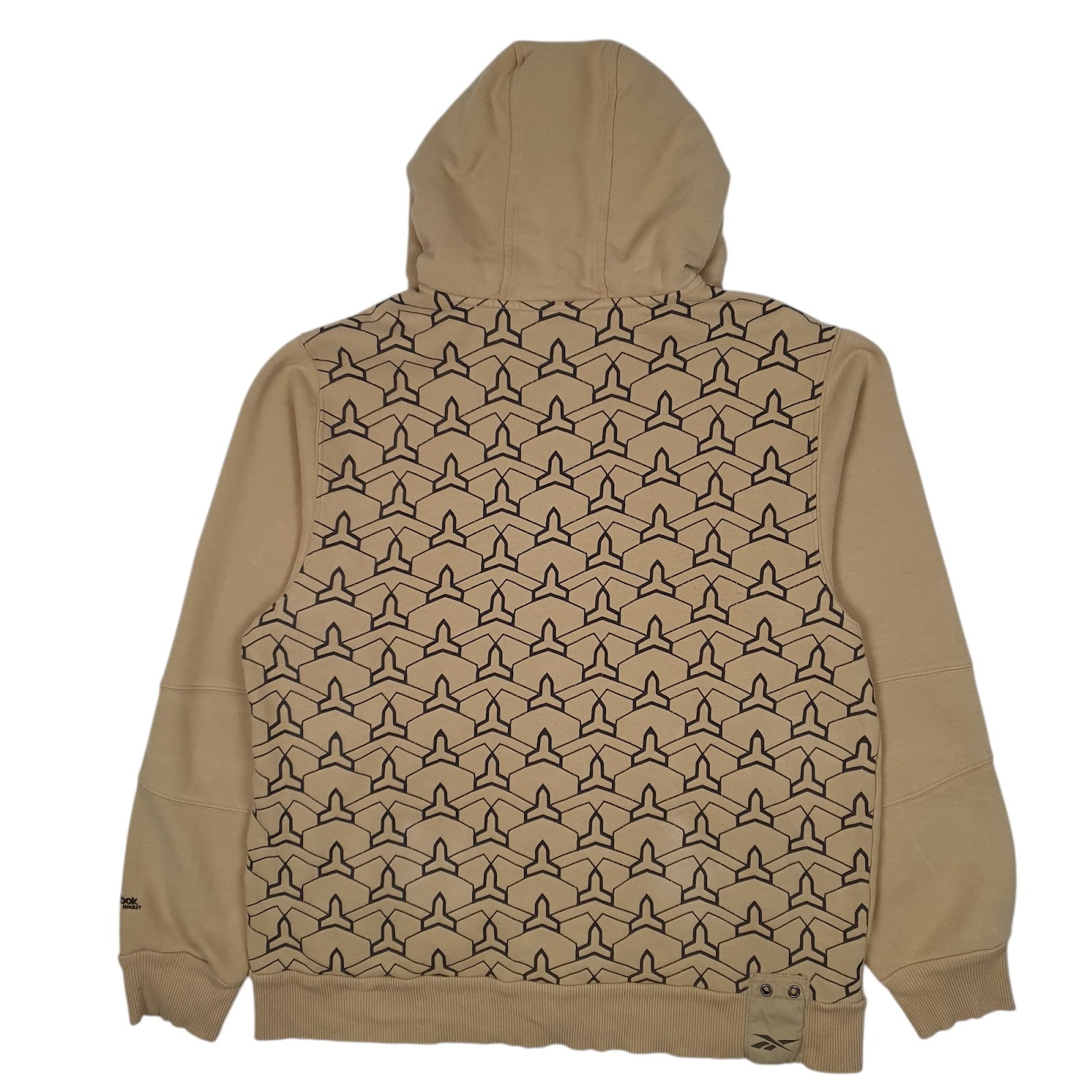Mens Beige Reebok Hockey Hoodie Full Zip Jumper