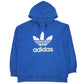 Mens Blue Adidas Spellout Hoodie Jumper