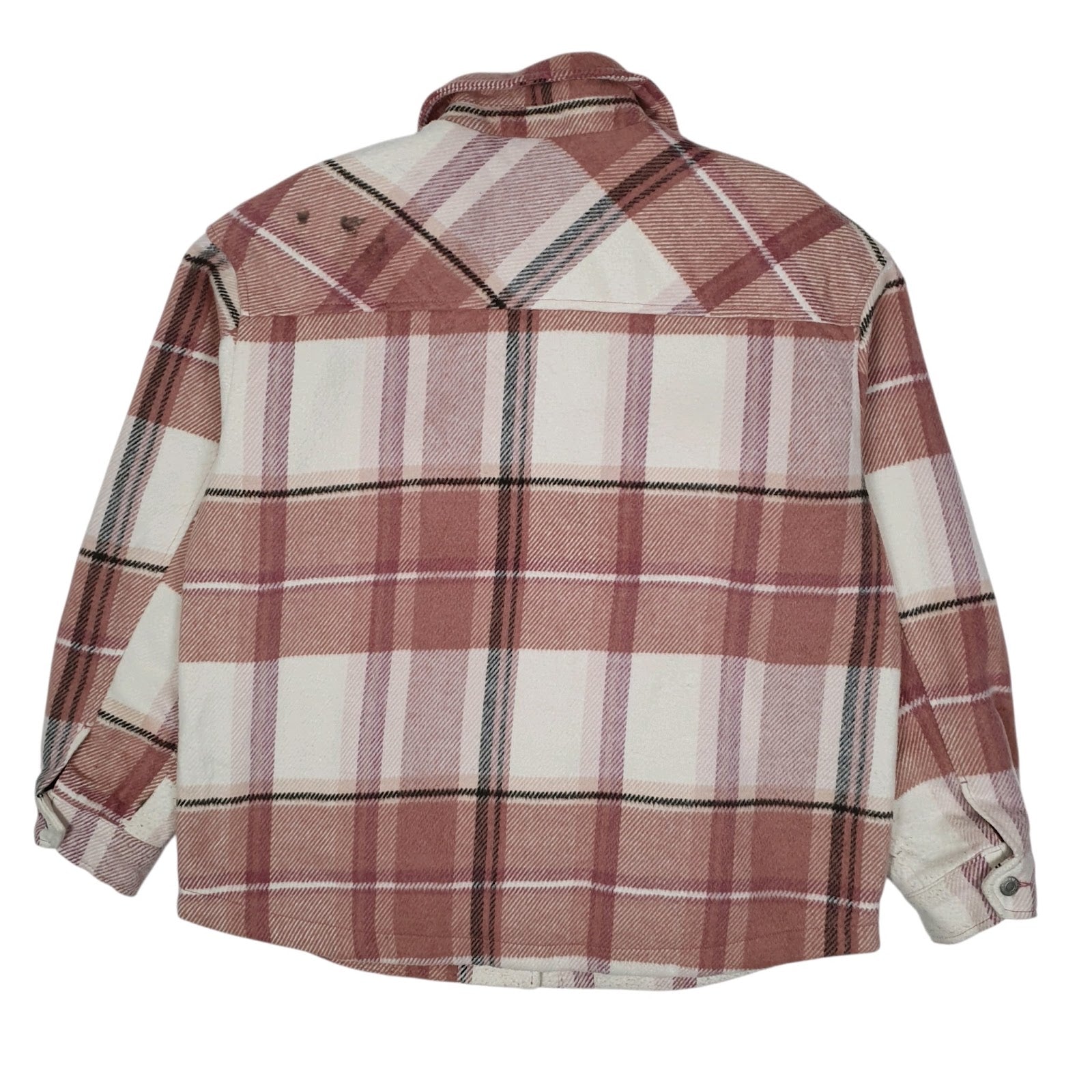 Mens Pink Levis Quilt Lined Heavy Plaid  Coat