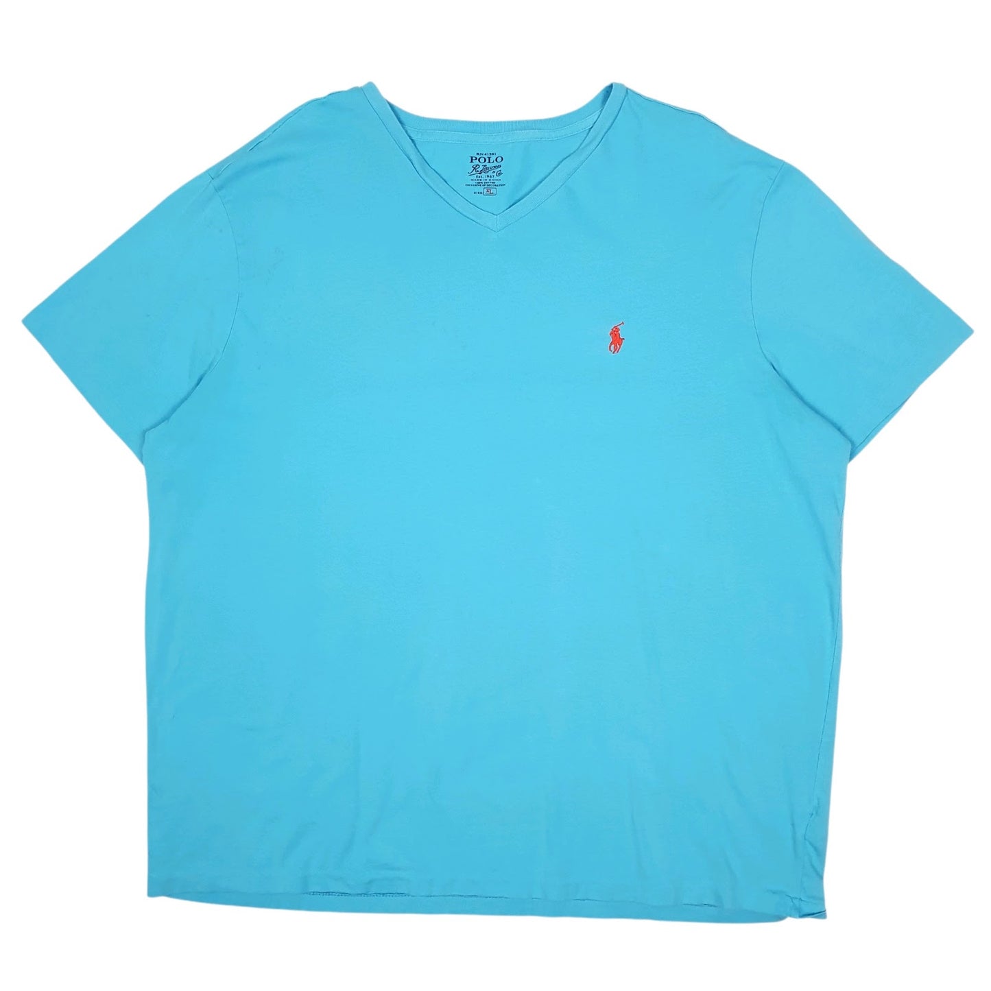 Mens Blue Polo Ralph Lauren V Neck Short Sleeve T Shirt