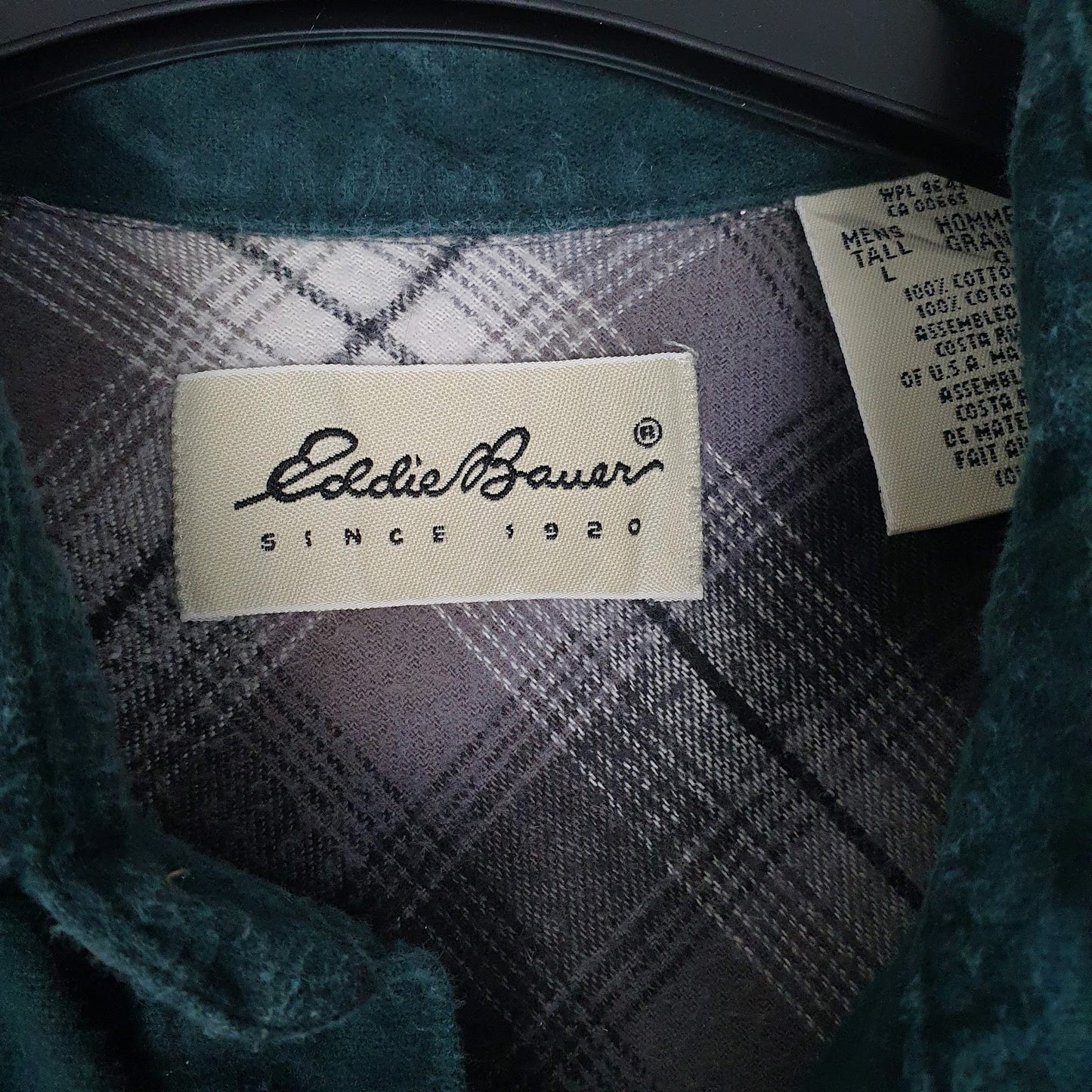 Mens Green Eddie Bauer Chamois  Shirt