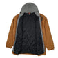 Mens Brown Wrangler Chore Windbreaker Hoodie  Coat